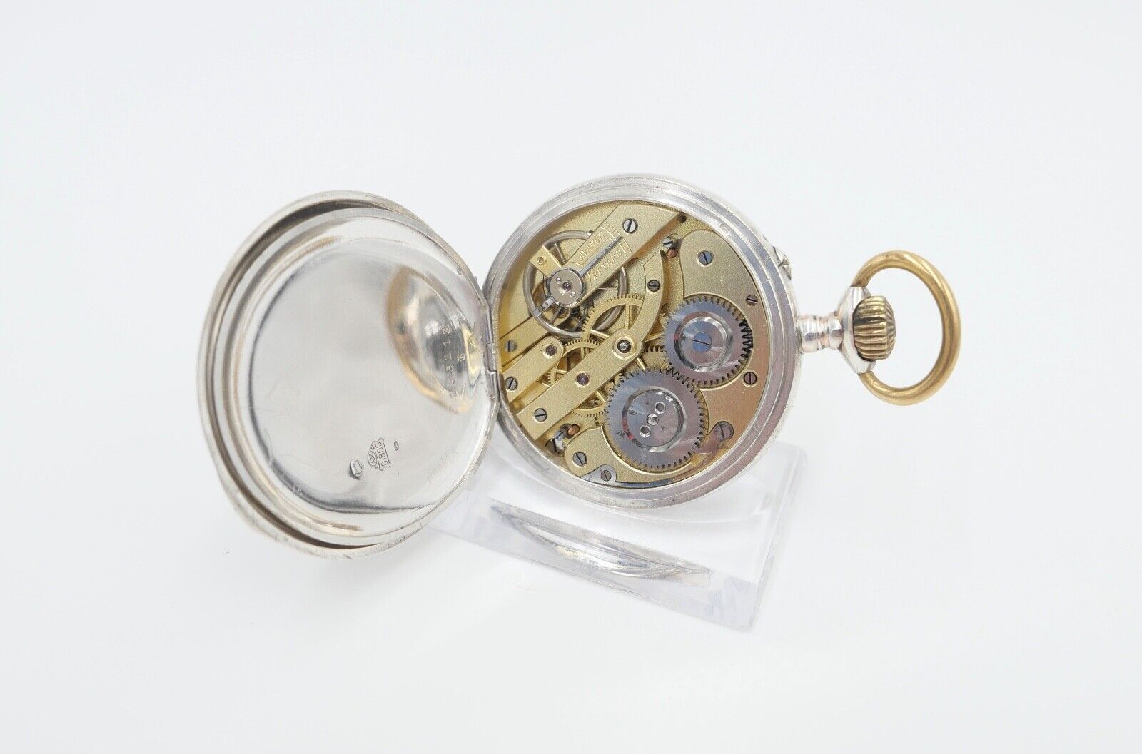 Taschenuhr um 1900 Ø 46mm AM 800 Silber Galonne Schweiz / Deutschland - Antikhandel-Stuttgart