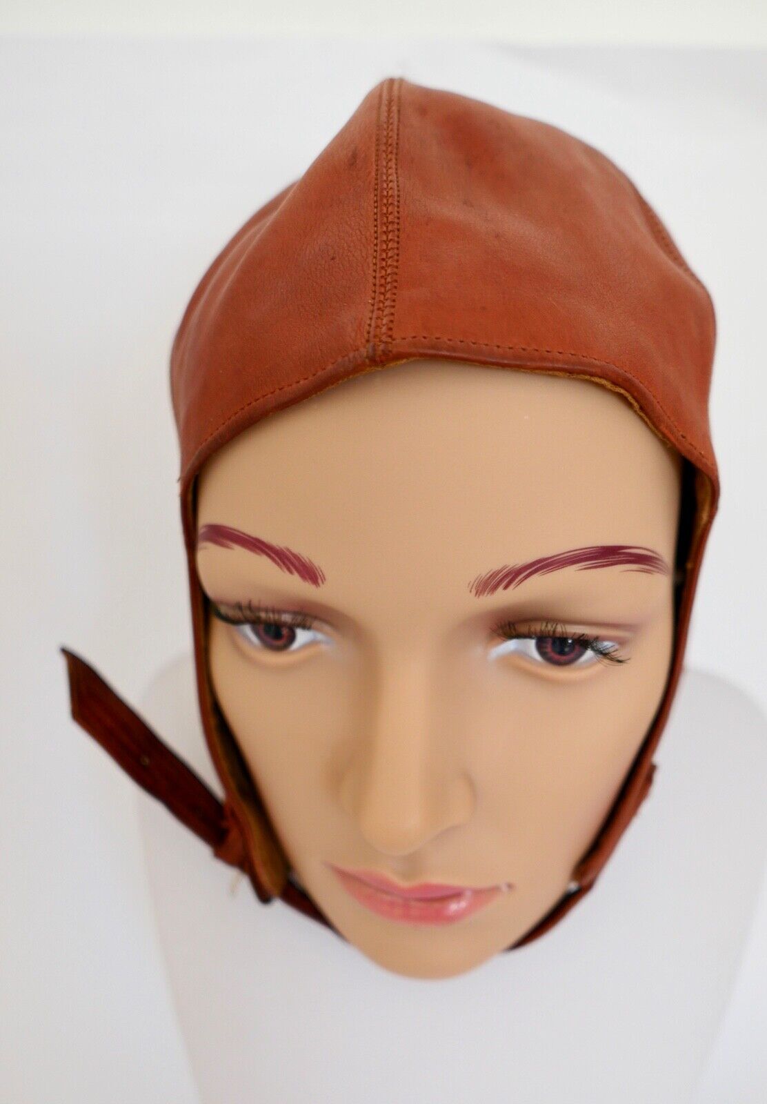 Oldtimer Motorrad Cabrio Flieger Haube Leder Braun 1930-40er Jahre SPORT STEIDEL - Antikhandel-Stuttgart