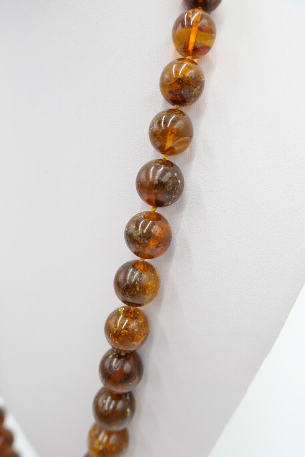 vintage XL Bernstein Kette / Collier / Halskette Kugeln 122 Gramm / 82 cm - Antikhandel-Stuttgart