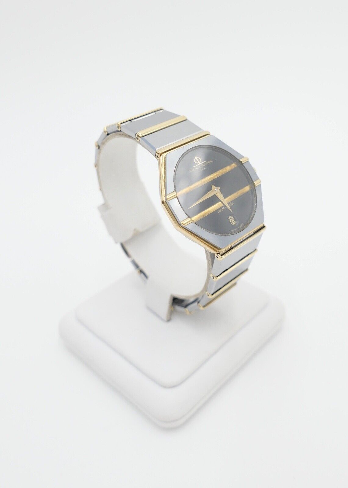 Baume & Mercier 32mm Avant-Garde 5138038 1830 Gold / Wolfram Herren Uhr 18K 80er - Antikhandel-Stuttgart