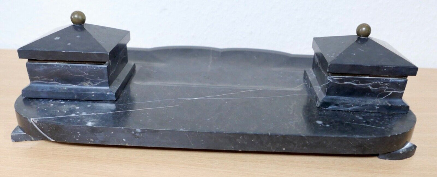 antike Schreibtischgarnitur aus Marmor - Antikhandel-Stuttgart