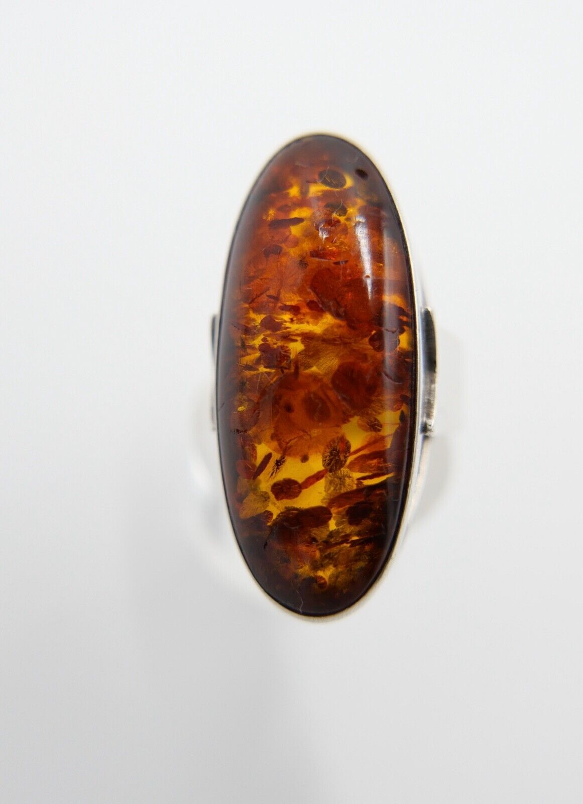 Art Deco FISCHLAND Bernstein Gr. 62 Ring 6,2 gr silber 835 vintage silver - Antikhandel-Stuttgart