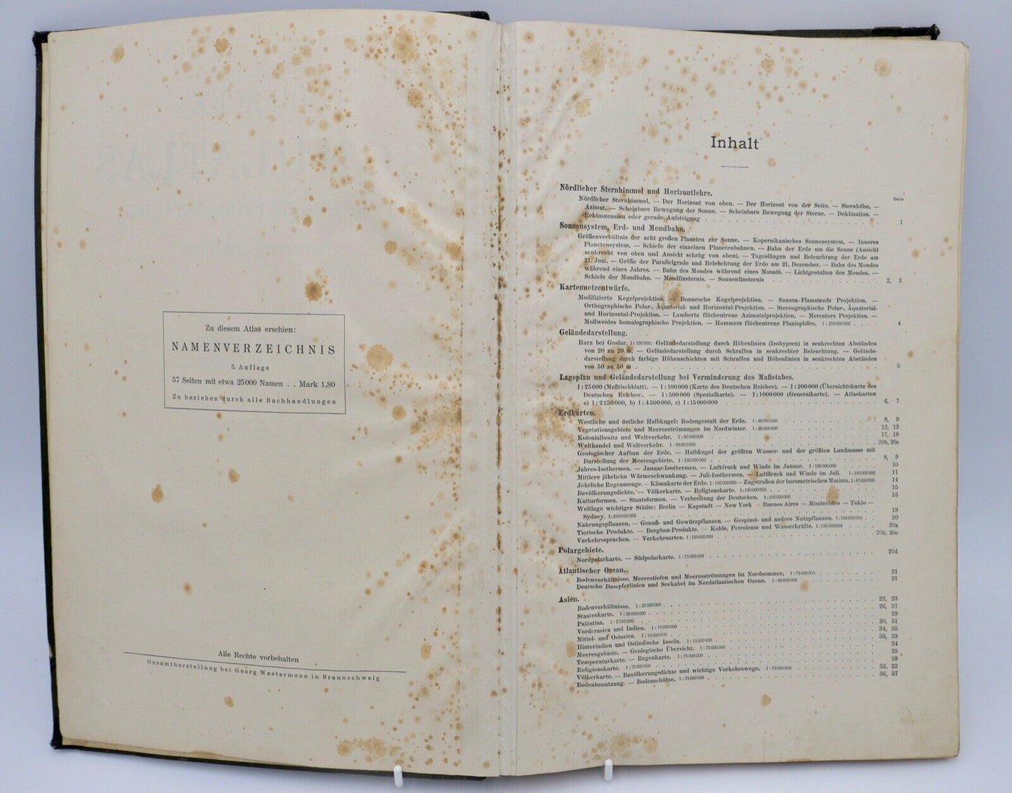 DIERCKE Schulatlas für höhere Lehranstalten 2. Abdruck 79.Aufl. Georg Westermann - Antikhandel-Stuttgart