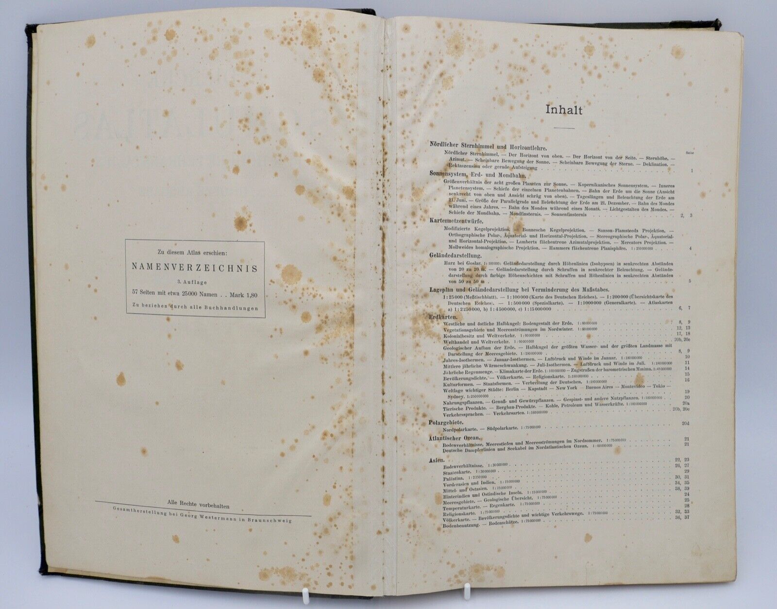 DIERCKE Schulatlas für höhere Lehranstalten 2. Abdruck 79.Aufl. Georg Westermann - Antikhandel-Stuttgart