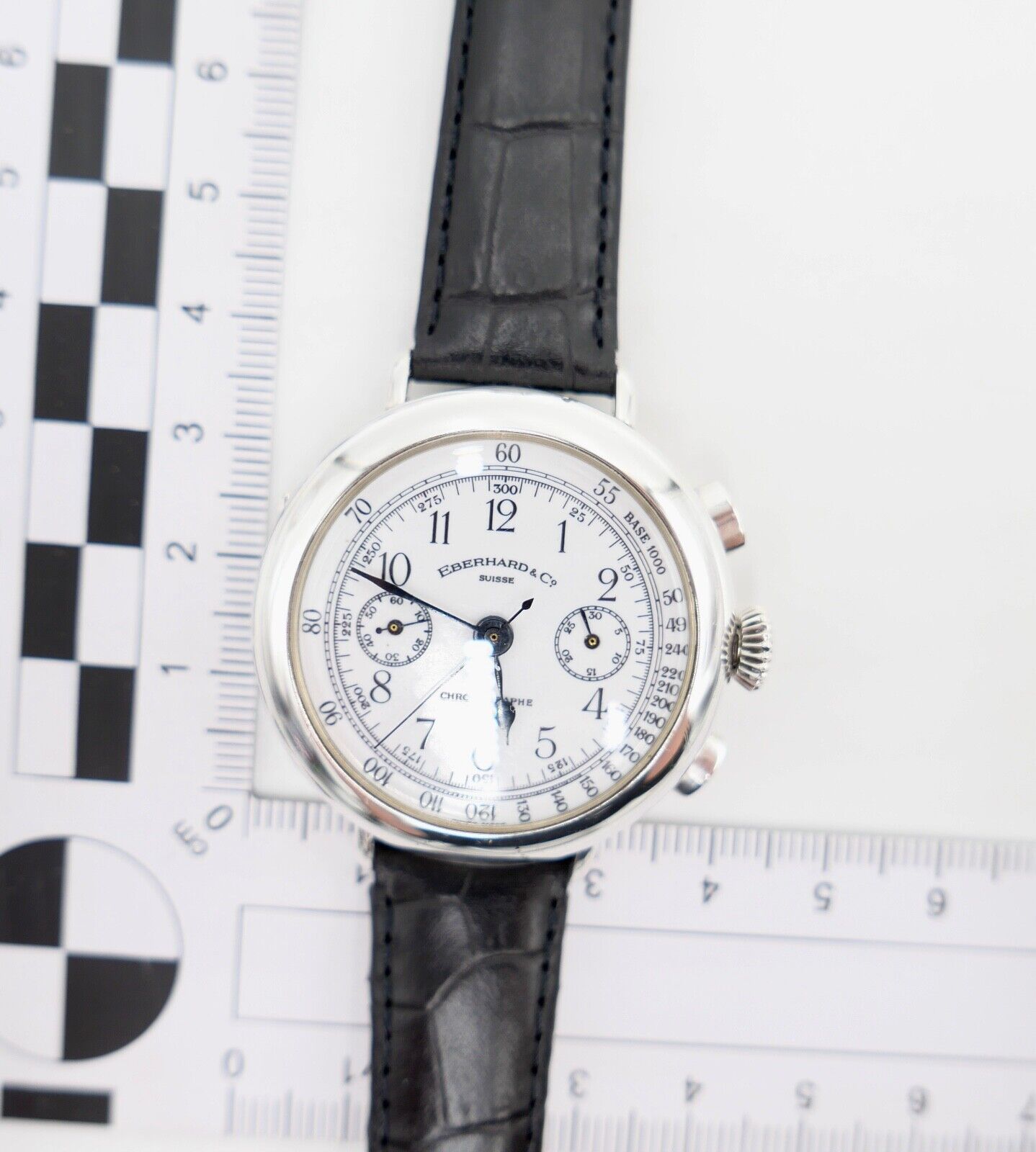 Vintage Eberhard & Co Chronograph 310-8 31008 cal. 14 inkl. Papiere 925 Silber - Antikhandel-Stuttgart