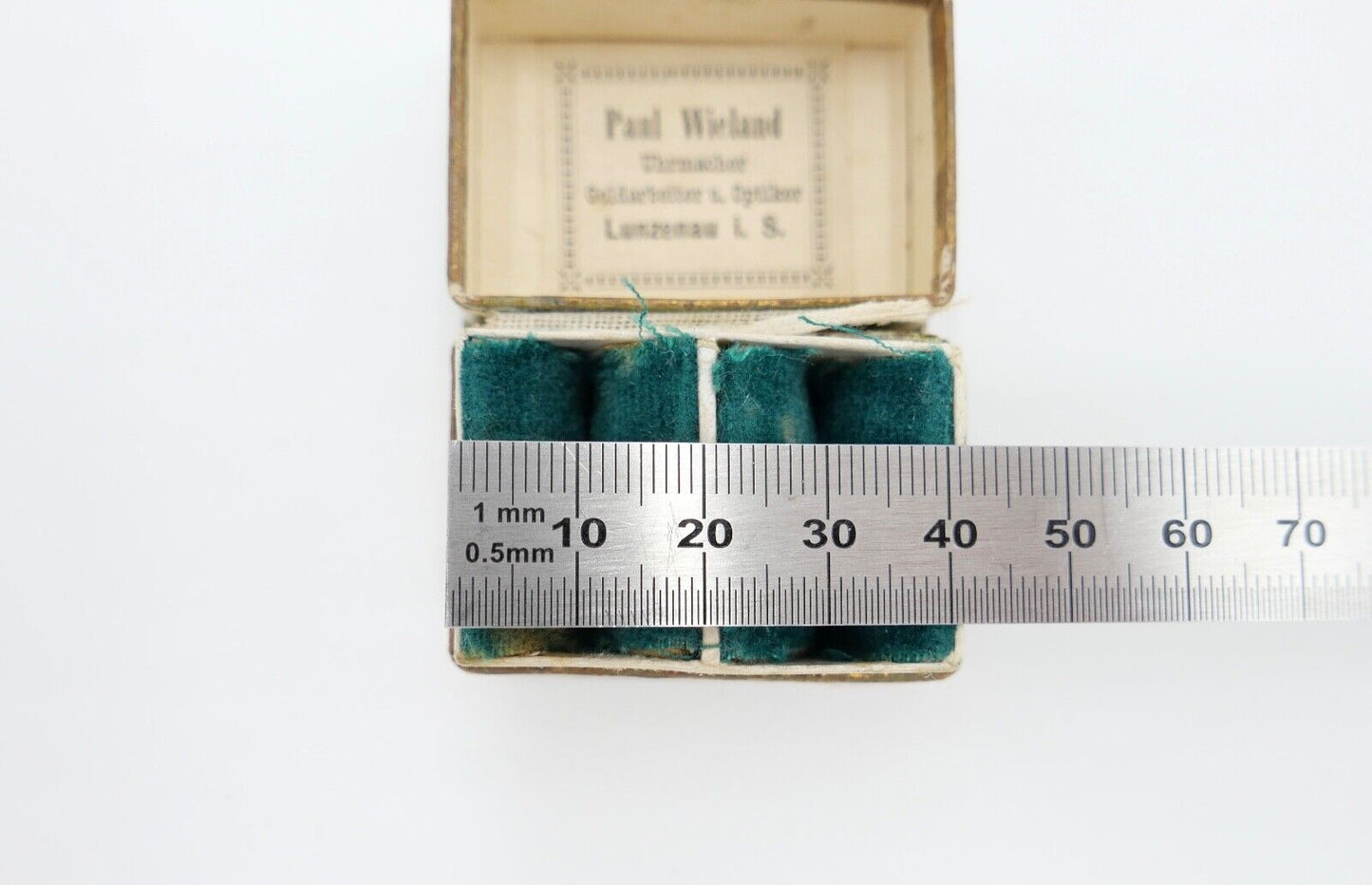 antikes Ringetui um 1900 Doppeletui 4,5x3x3 cm Hochzeit Glück dem Brautpaar - Antikhandel-Stuttgart