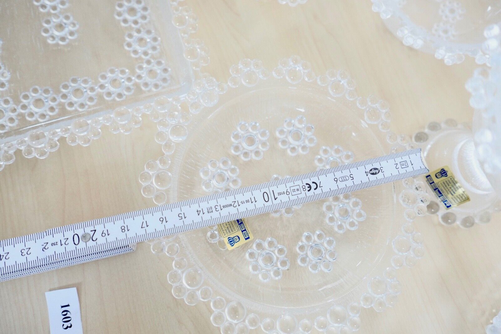 Großes BEYER Bleikristall Set Service Schalen Platte Perlen Motiv 20 Teile - Antikhandel-Stuttgart