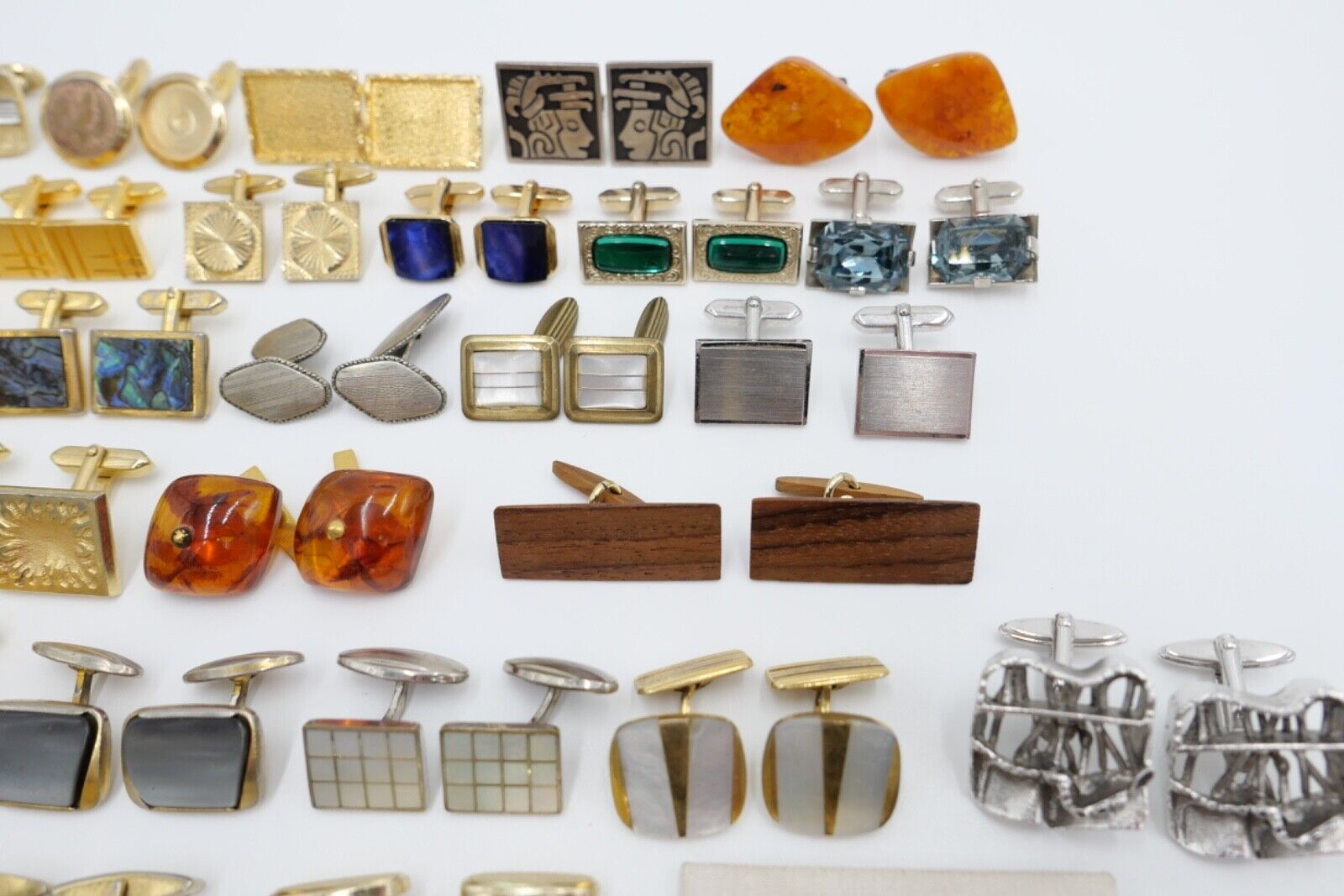 Konvolut LOT Posten Manschettenknöpfe NEU gebraucht 1960-1990er vergoldet 42 St - Antikhandel-Stuttgart