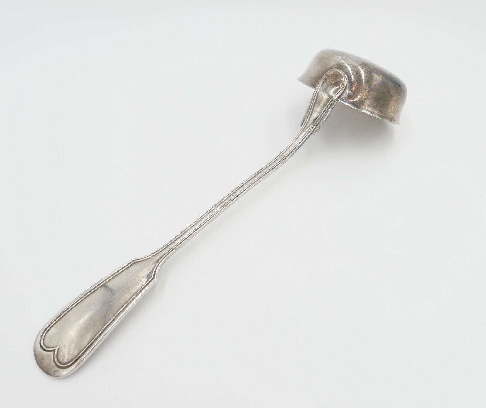 OKA 60 Suppenschöpfer Suppenkelle 60 versilbert Augsburger Faden - Antikhandel-Stuttgart
