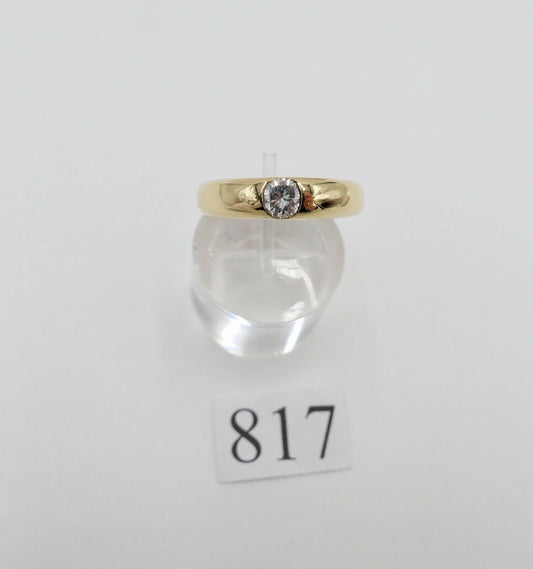 Massiver Solitär Gelbgold Damen Brillant Ring 0,46 Ct 750 18K Gr.59 SI - E - Antikhandel-Stuttgart