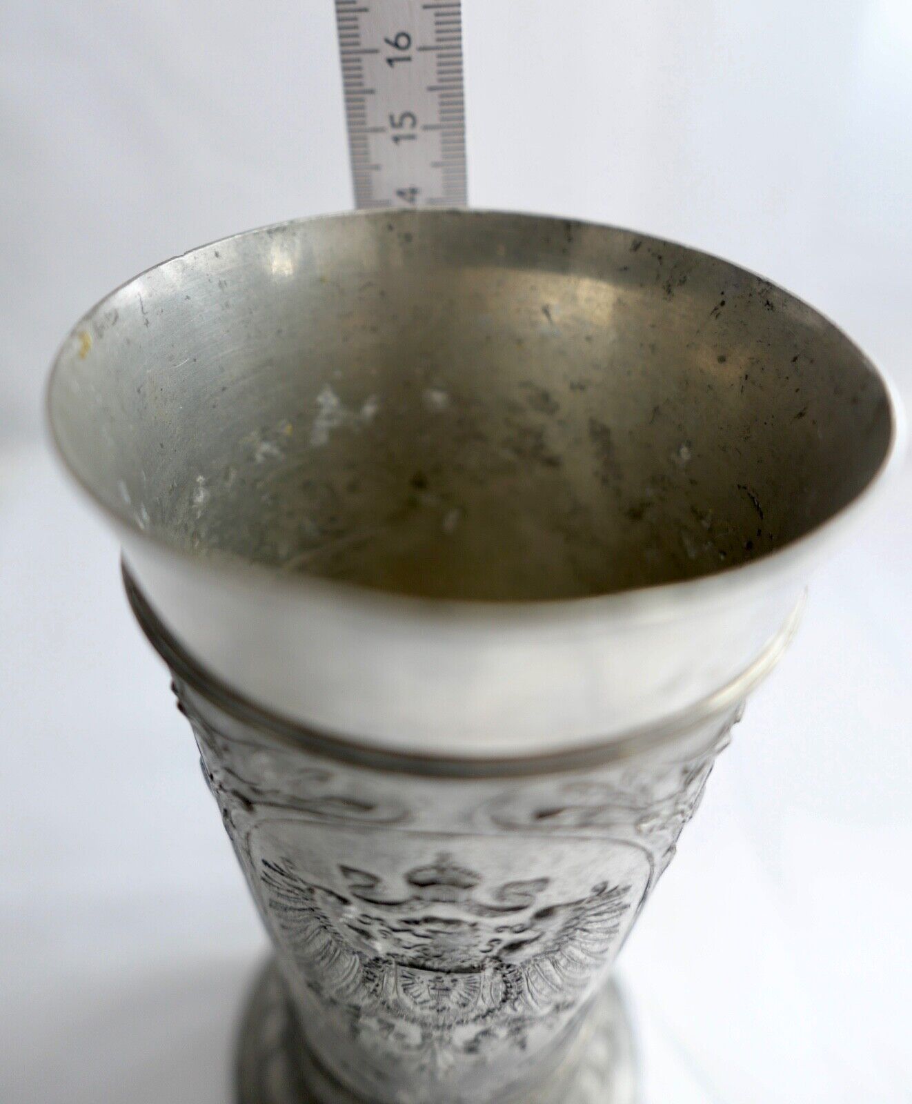 Antiker Zinnbecher Zinn Becher N.B.M Kaiserreich Kaiser Wilhelm II S.M.S. Hessen - Antikhandel-Stuttgart