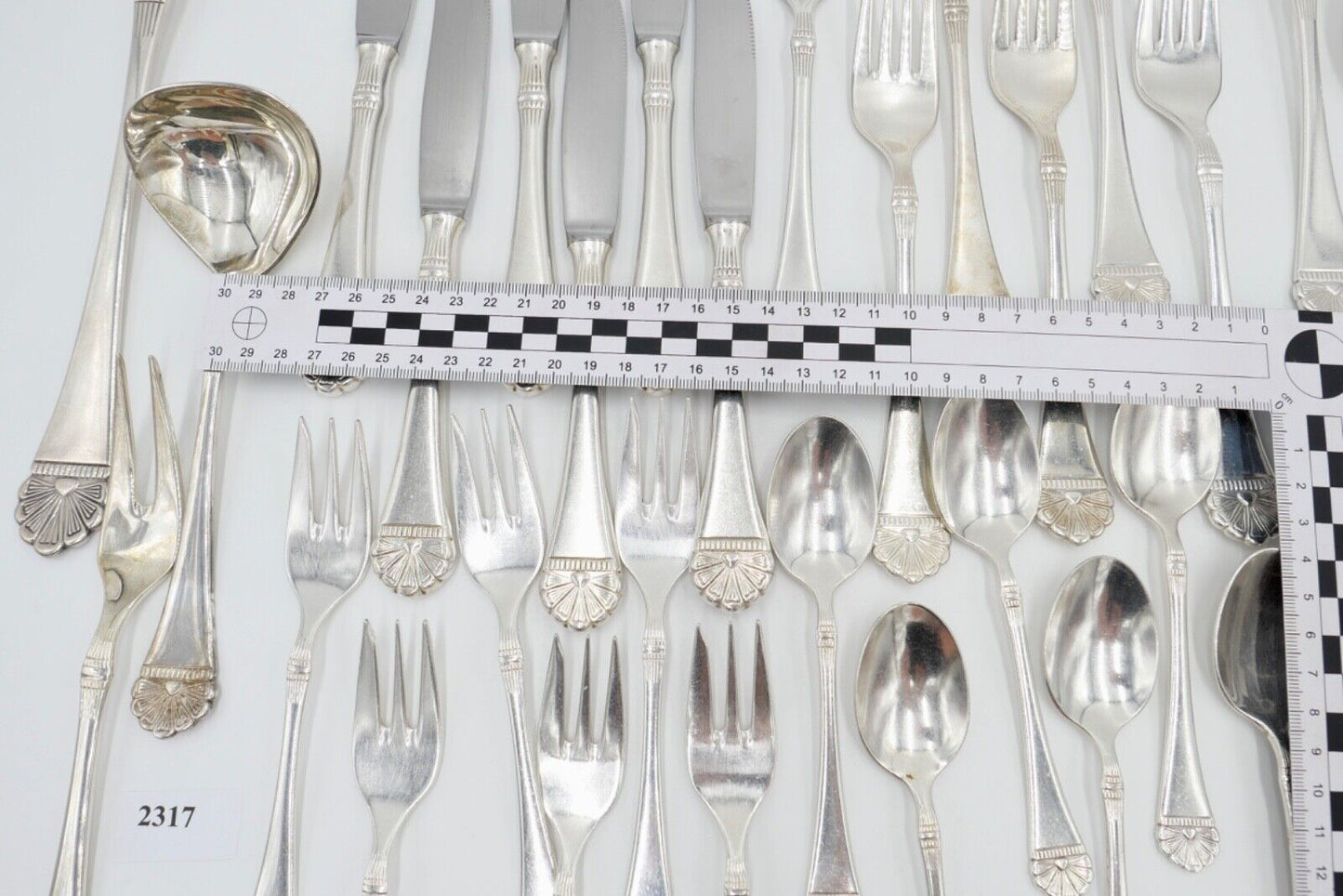 36 Tlg 100 FÜRST FÜROSIL 18/8 Besteck Set Gabel Löffel Messer 100er versilbert - Antikhandel-Stuttgart