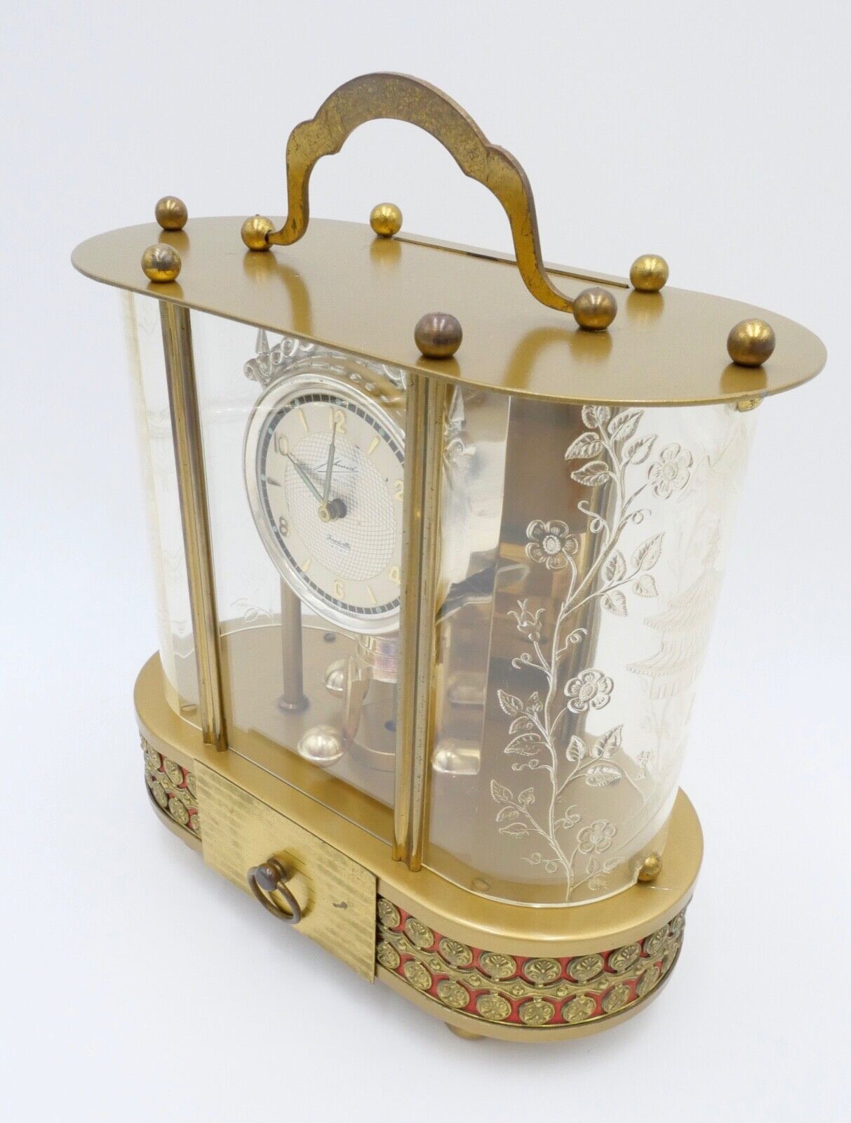 1950 SCHMID Spieluhr Jahresuhr 8 Tage Vintage Musik Kusswalzer Drehpendeluhr - Antikhandel-Stuttgart