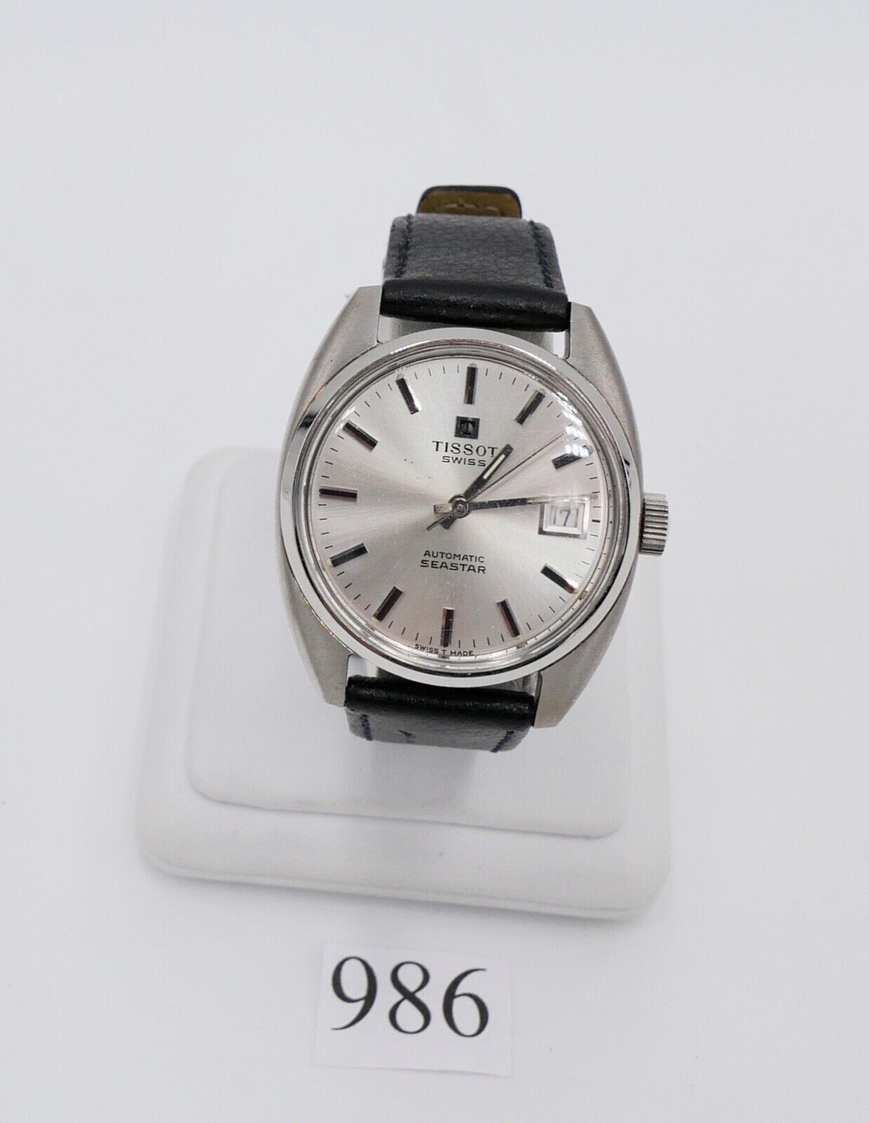 Vintage TISSOT Swiss SEASTAR Automatic Kal. 784-1 Lederarmband schwarz Ø 33 mm - Antikhandel-Stuttgart