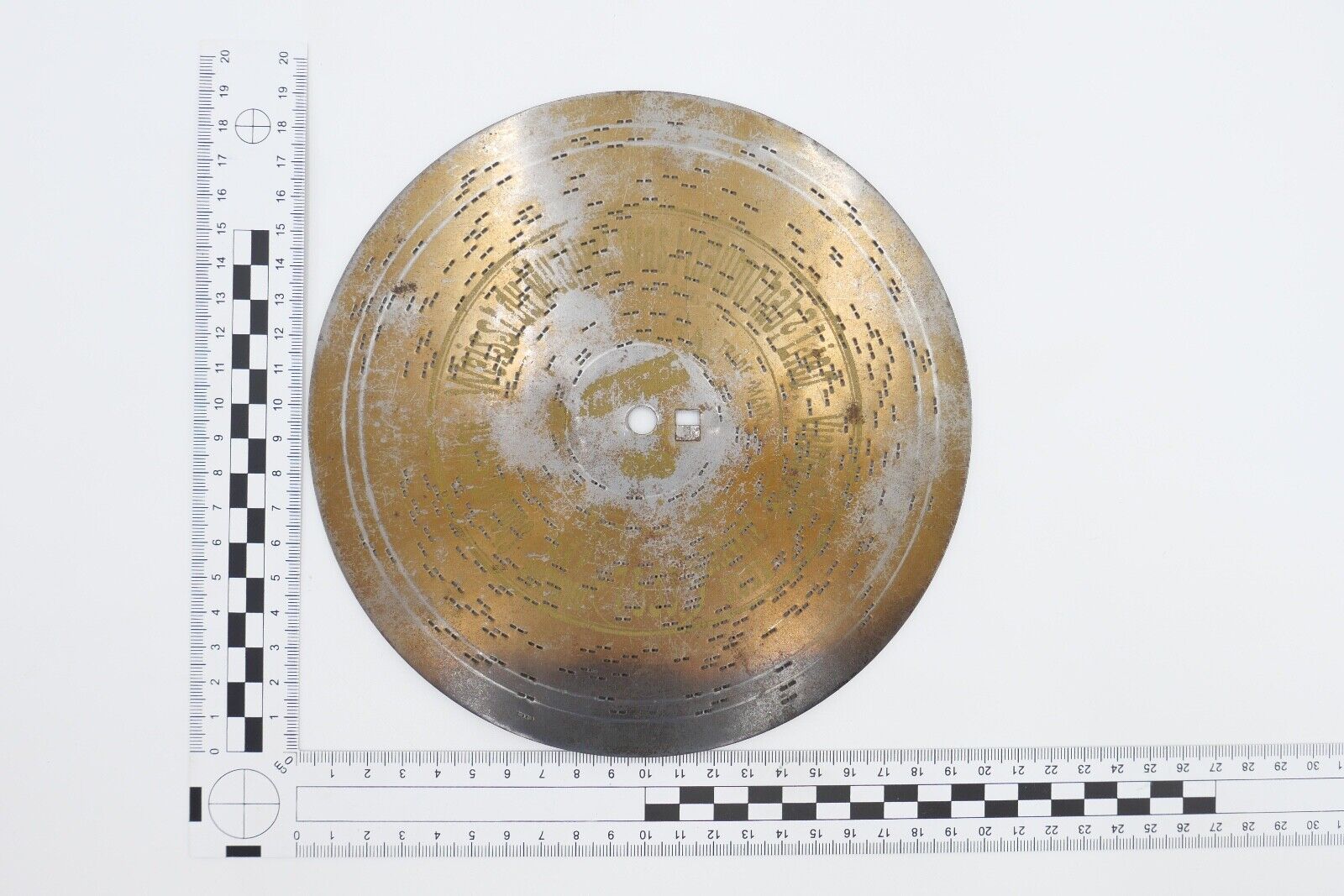 7533 Symphonion Lochplatte Spieluhr Spieldose WEISST DU MUETTERL WAS I TR Ø 19,5 - Antikhandel-Stuttgart