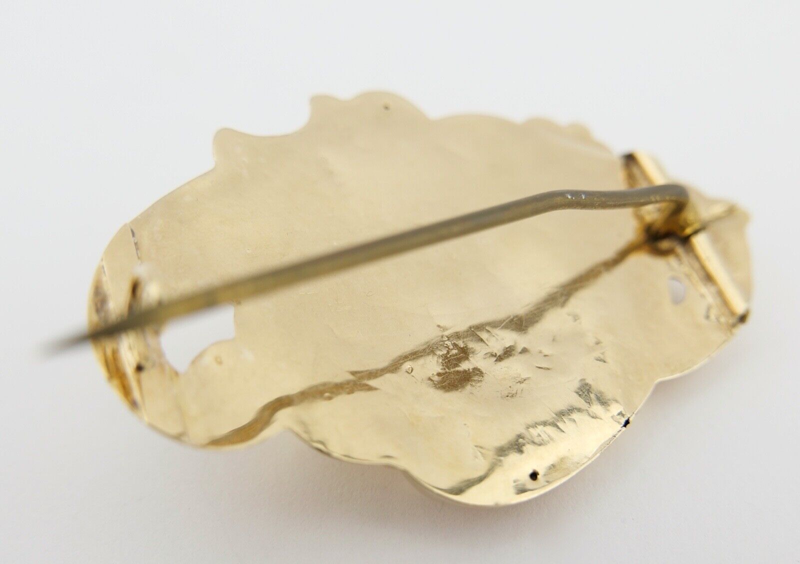 Antike Florale Biedermeier Barrock Schaumgold 14K 585 Brosche Ø 48x36 mm um 1840 - Antikhandel-Stuttgart