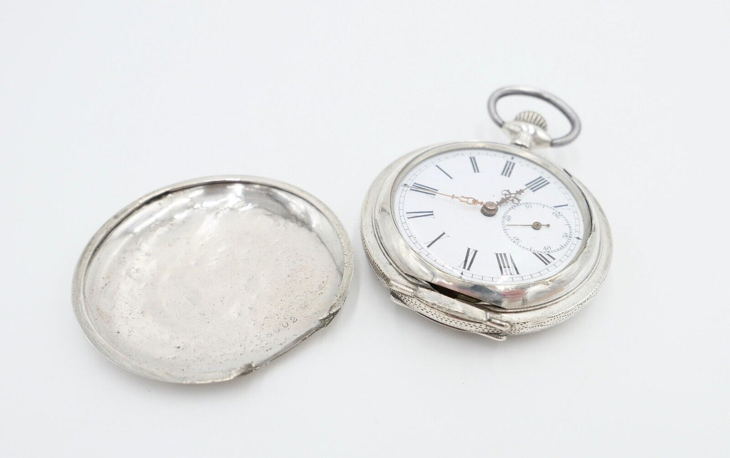 große antike Silber Savonette Taschenuhr Ø 53 mm um 1900 Olgetta funktionsfähig - Antikhandel-Stuttgart