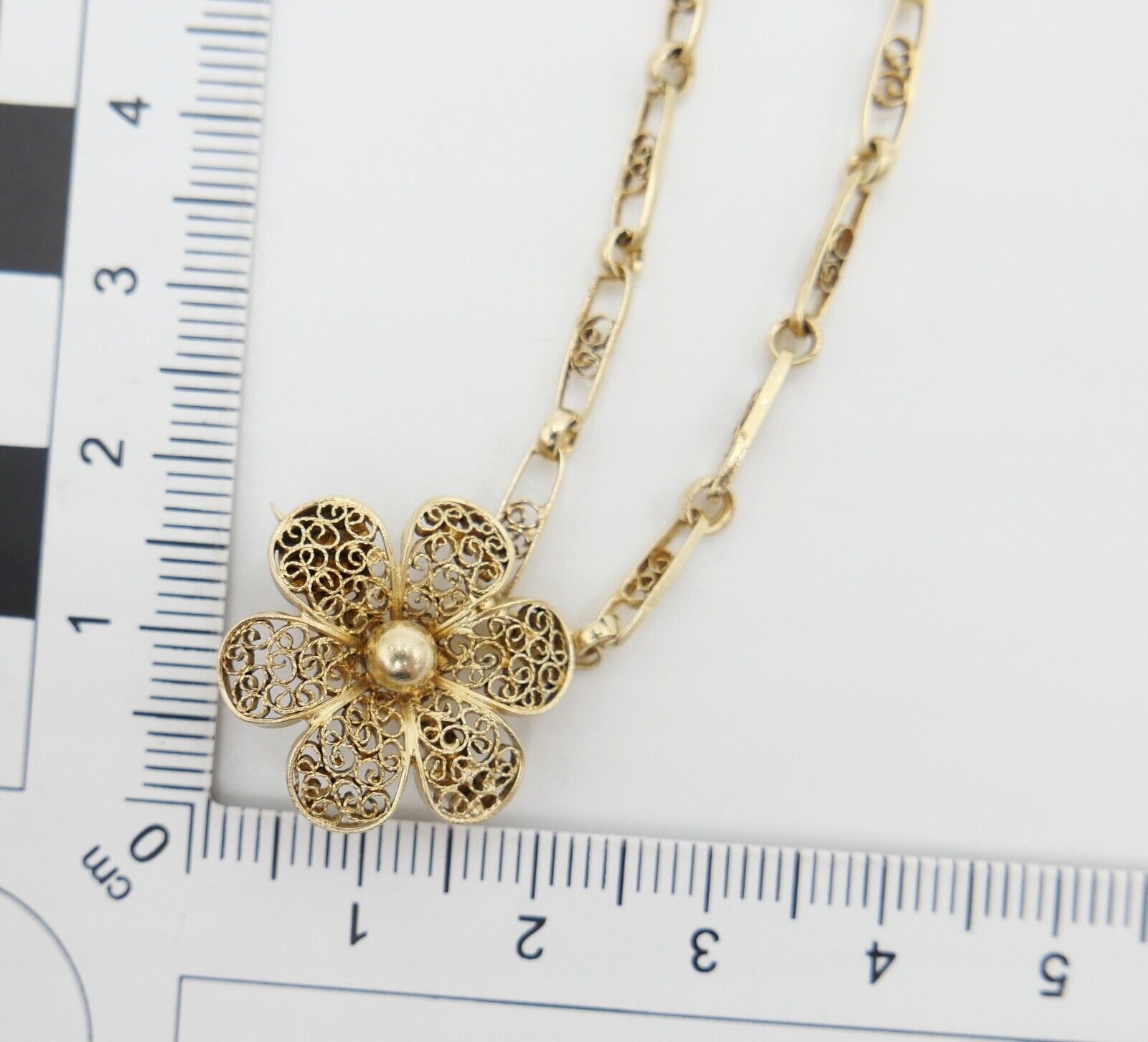 Filigrane 835 Silber Doppel Brosche vergoldet 10cm Blatt & Schmetterling Motiv - Antikhandel-Stuttgart