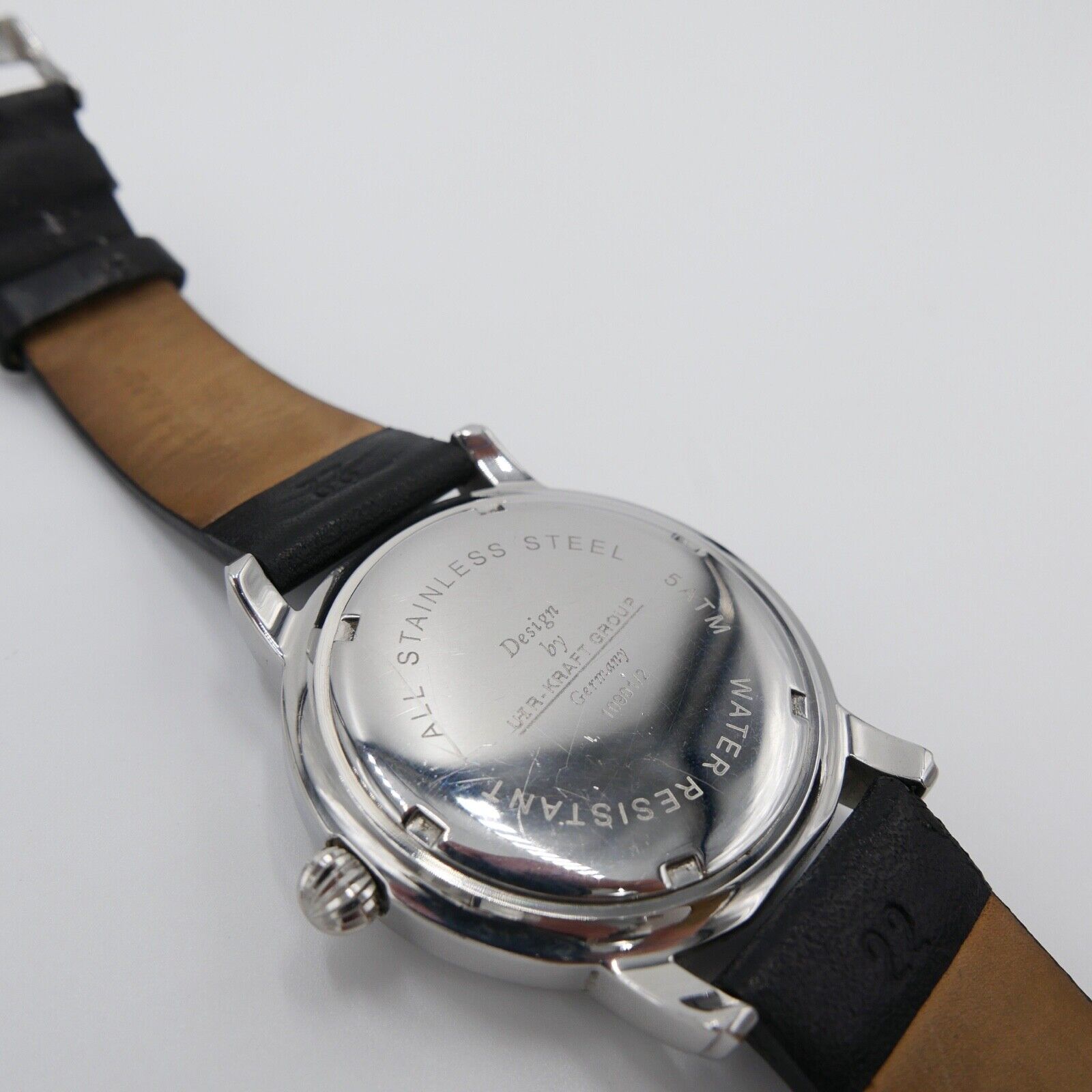 Uhr Kraft Quarz Chronograph Lederband Herrenuhr - Antikhandel-Stuttgart