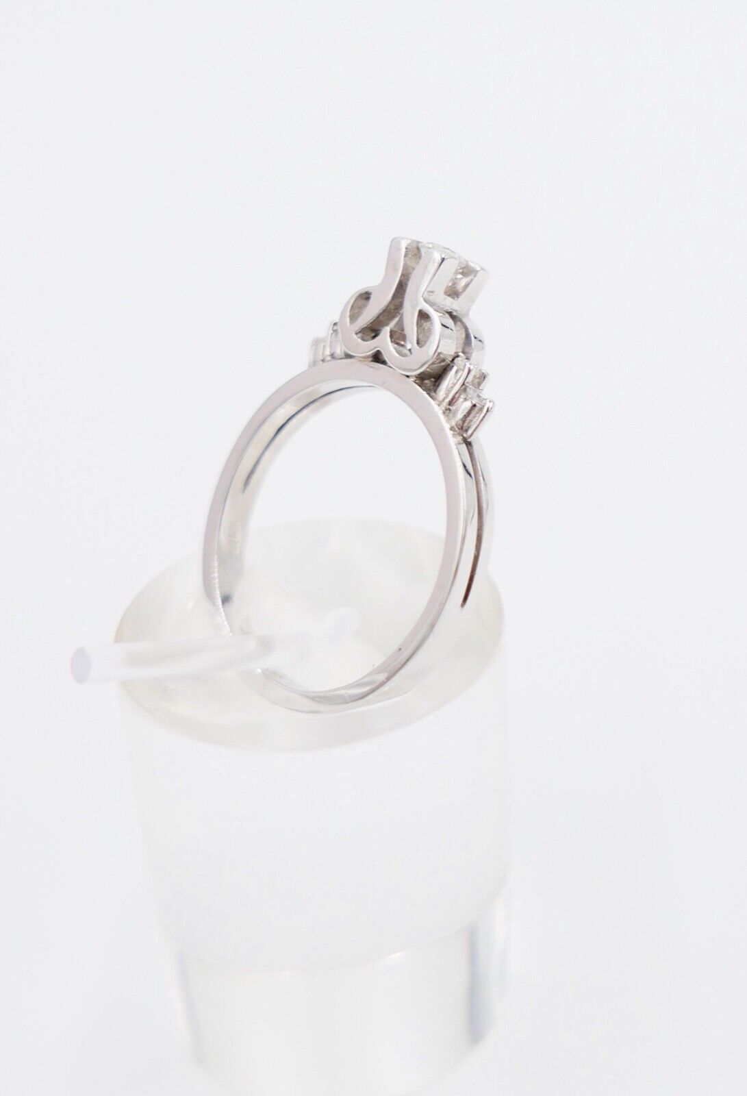 Weiß Gold Ring 585 14K mit 5 Brillanten Diamanten 0,18 Ct Gr. 57 Diamant VVS TW - Antikhandel-Stuttgart