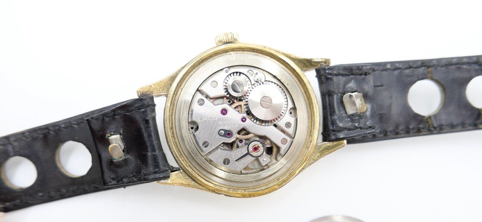 vintage Ende 50er Jahre LACO Sport Herrenuhr Cal. 26 vergoldet - Antikhandel-Stuttgart