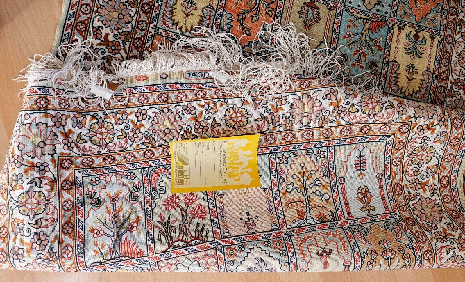 Ghom Orientteppich Perserteppich Seide Handgeknüpft 127x78 cm Knoten Silk - Antikhandel-Stuttgart