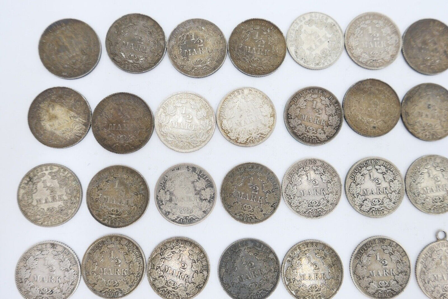 52x 1/2 Mark Jäger 16 / J.16 Silber 1905-1919 A D E F G ss-stg - Antikhandel-Stuttgart