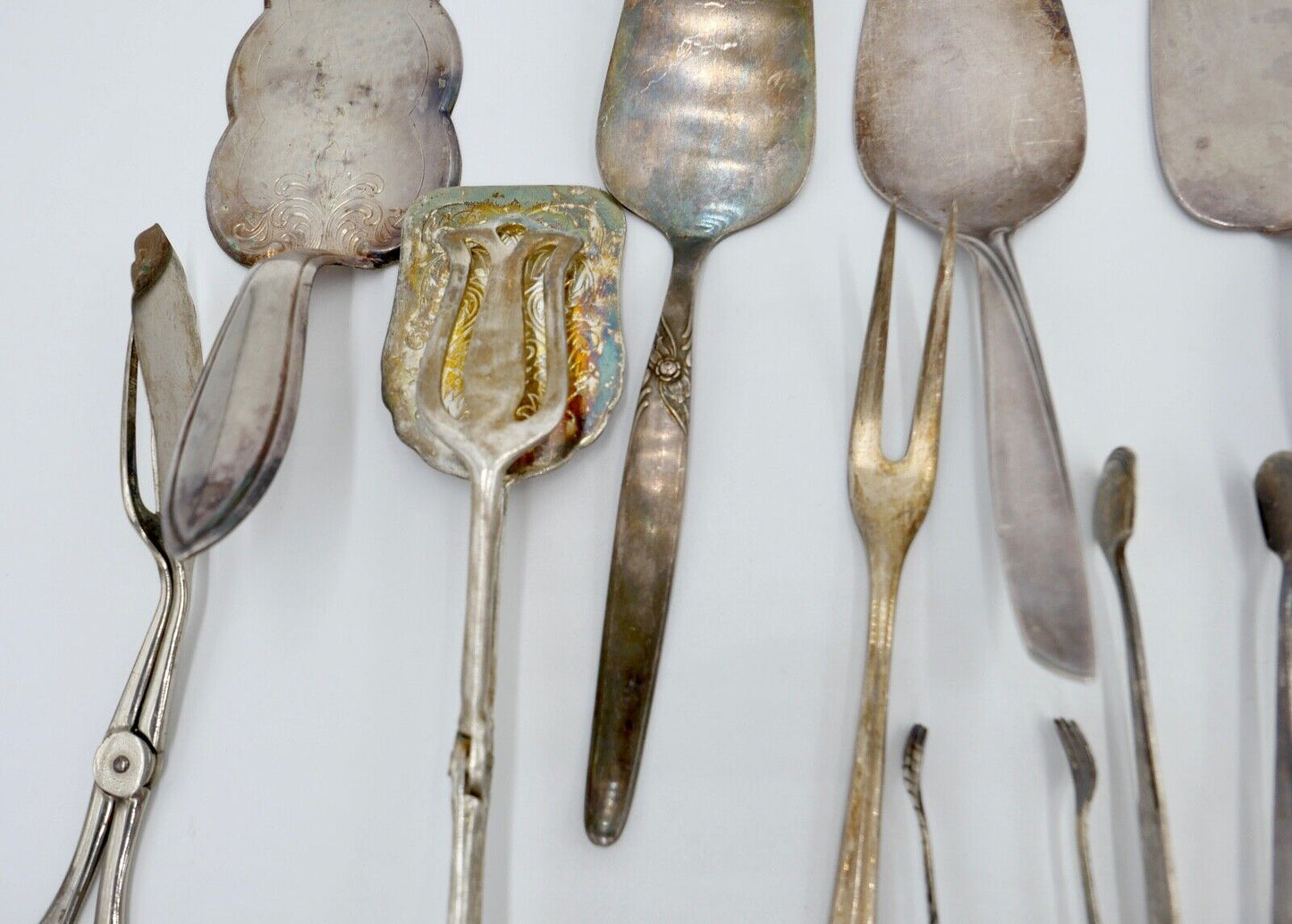 Konvolut Tortenheber Schere Zucke Fisch Fleisch WMF 90er Silberauflage 20 Stück - Antikhandel-Stuttgart