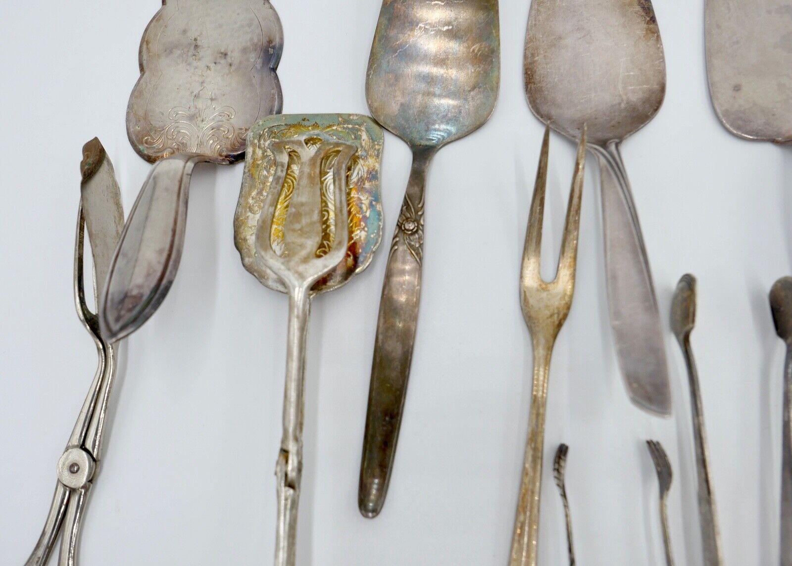 Konvolut Tortenheber Schere Zucke Fisch Fleisch WMF 90er Silberauflage 20 Stück - Antikhandel-Stuttgart