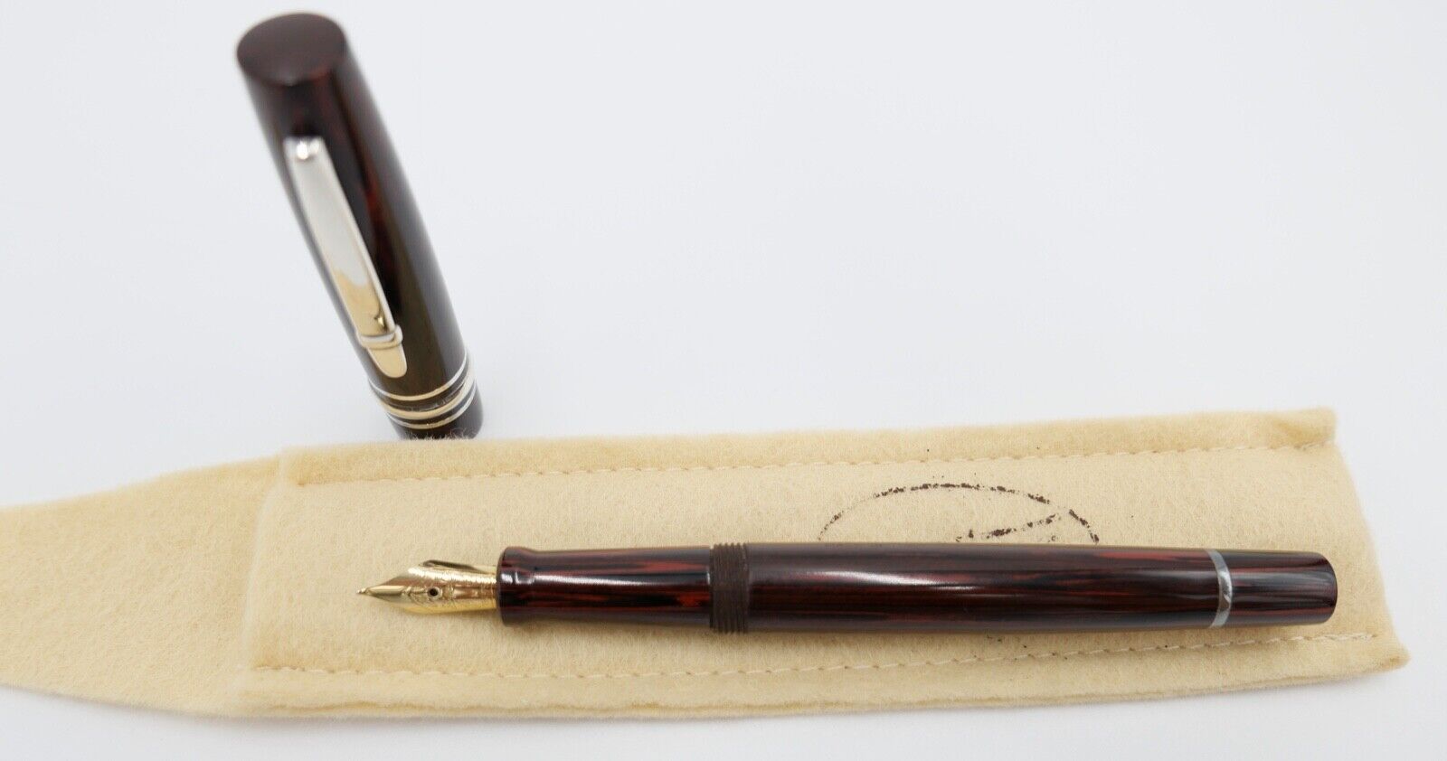 NEUwertig OVP 1997 Vintage 5002 STIPULA RB Novecento Oval Ebonite R/B Woodgrain - Antikhandel-Stuttgart