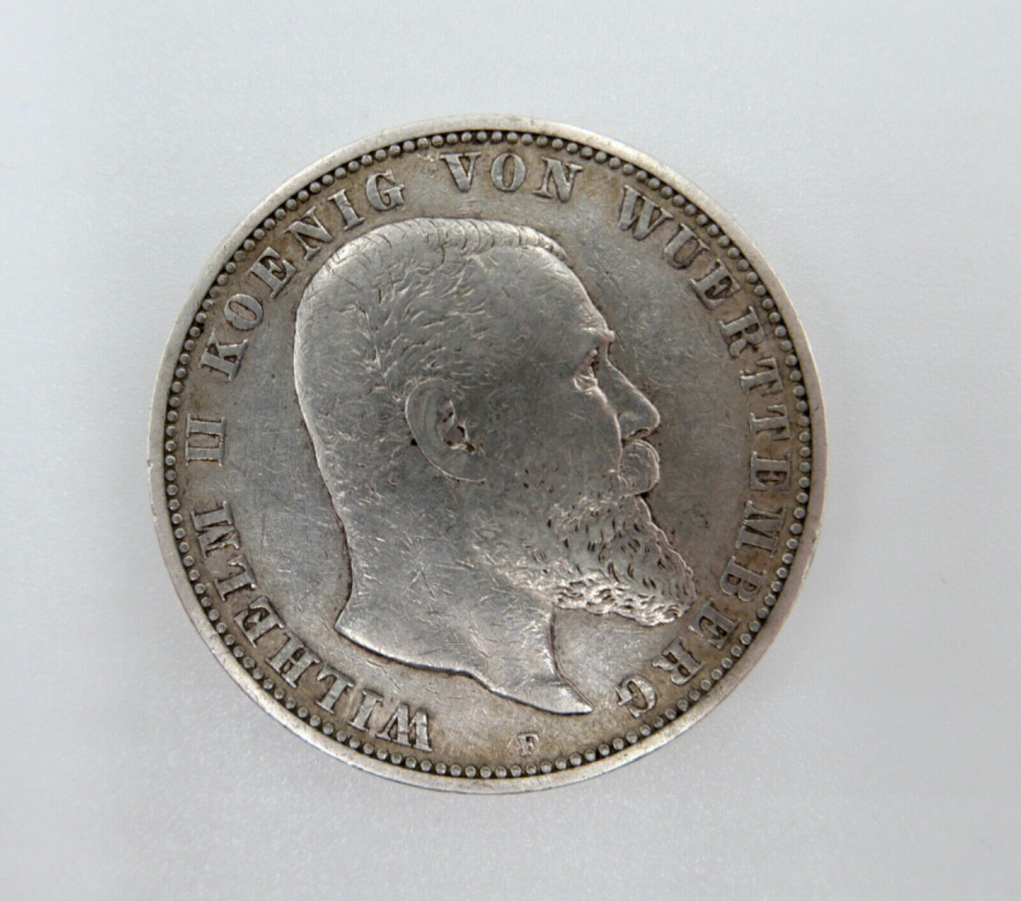 5 Mark 1895 F Silbermünze " Wilhelm König von Württemberg " Jäger J.176 - Antikhandel-Stuttgart