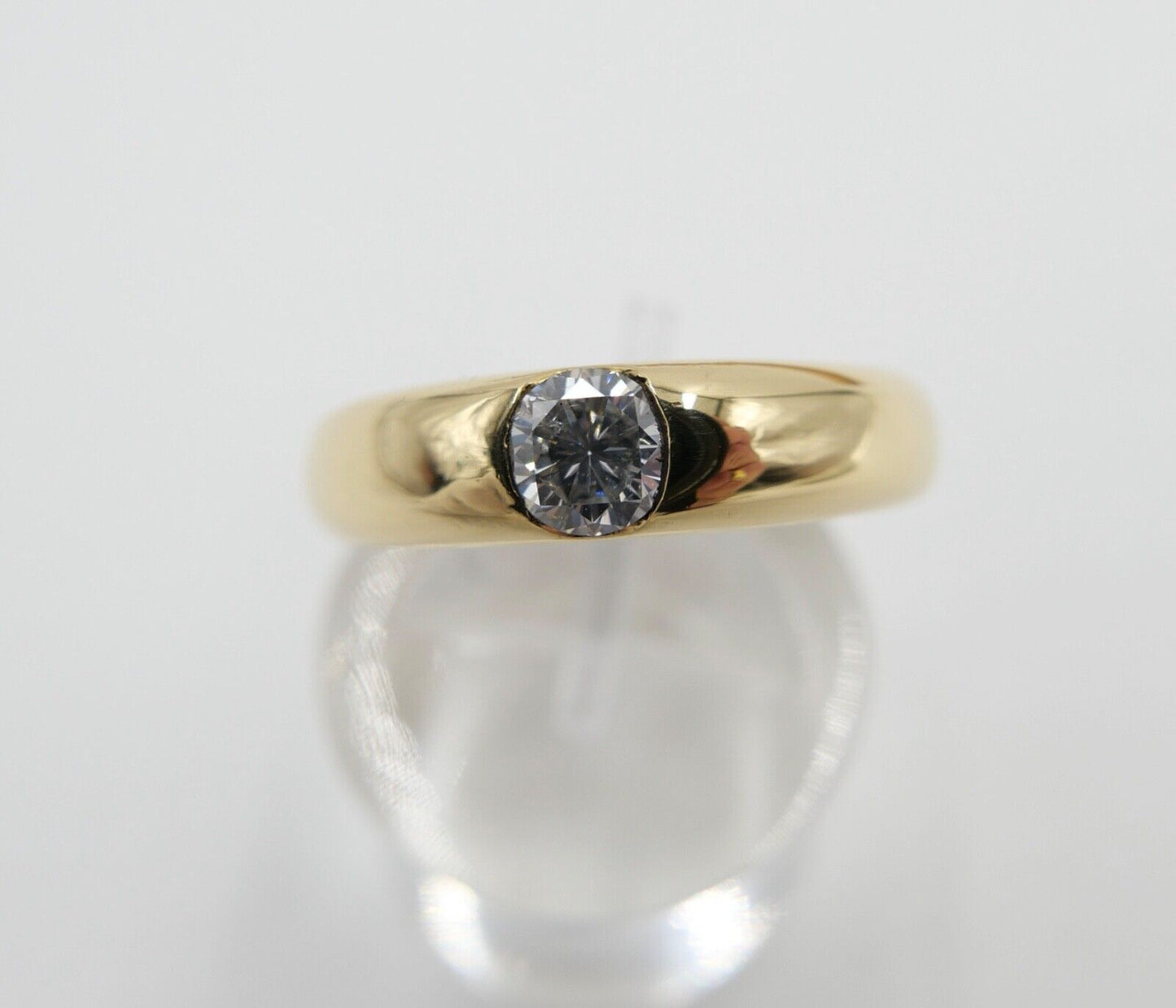 Massiver Solitär Gelbgold Damen Brillant Ring 0,46 Ct 750 18K Gr.59 SI - E - Antikhandel-Stuttgart