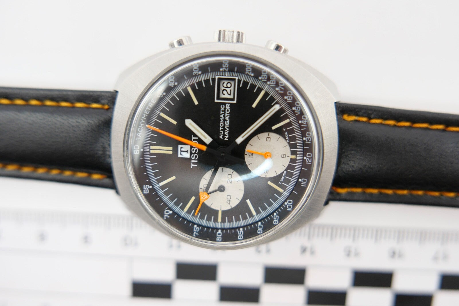 TISSOT 45501 Chronograph 39mm Herren Cal. 2170 Armbanduhr Panda ZB Lederarmband