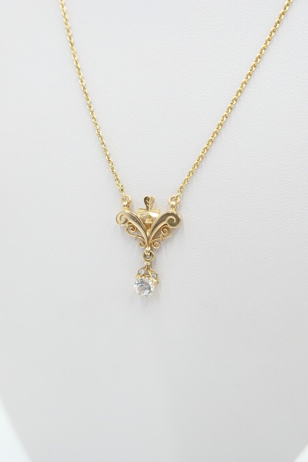 70er Jahre Collier vergoldet 47 cm Spinell Anhänger um 1860 - Antikhandel-Stuttgart