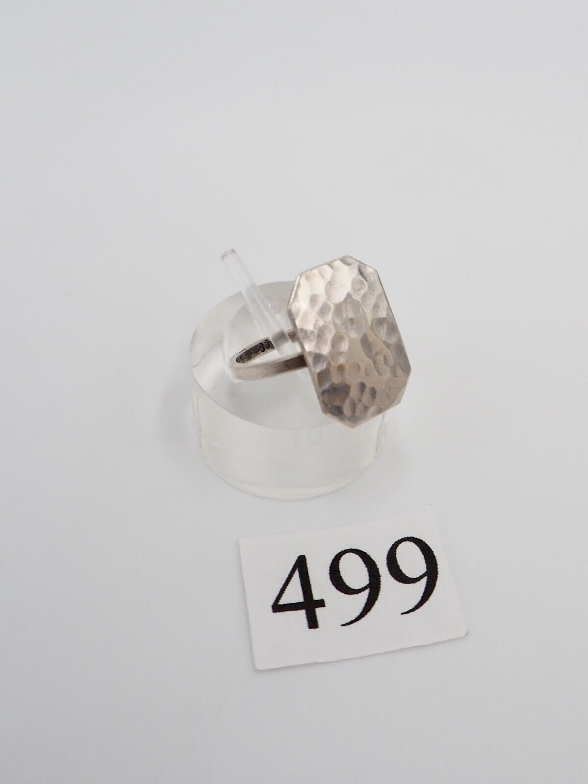 vintage 60er Jahre Silber 835 Ring Gr. 52 53 Ringkopf gehämmert Herren Damen - Antikhandel-Stuttgart