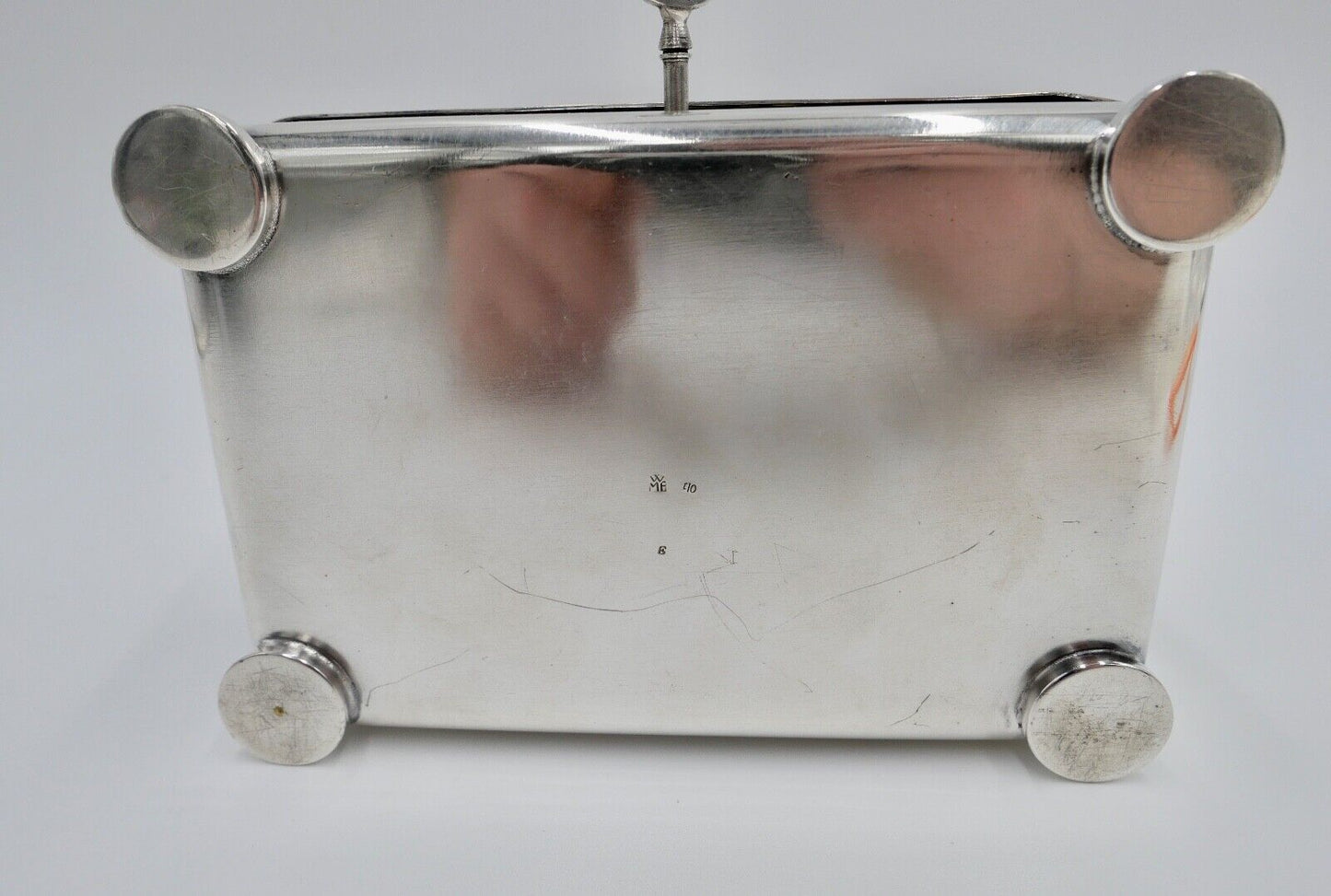 20er 30er Jahre WMF Dose Schatulle Schmuck Deckeldose versilbert mit Schlüssel - Antikhandel-Stuttgart