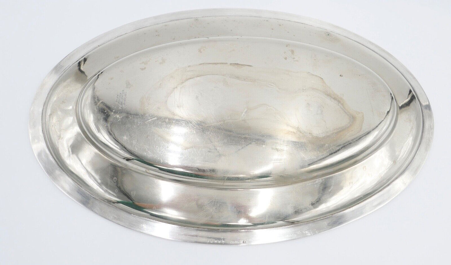 Tablett Servierplatte " Gebr. Hepp " 45x28 cm versilbert Monogramm FC CF - Antikhandel-Stuttgart