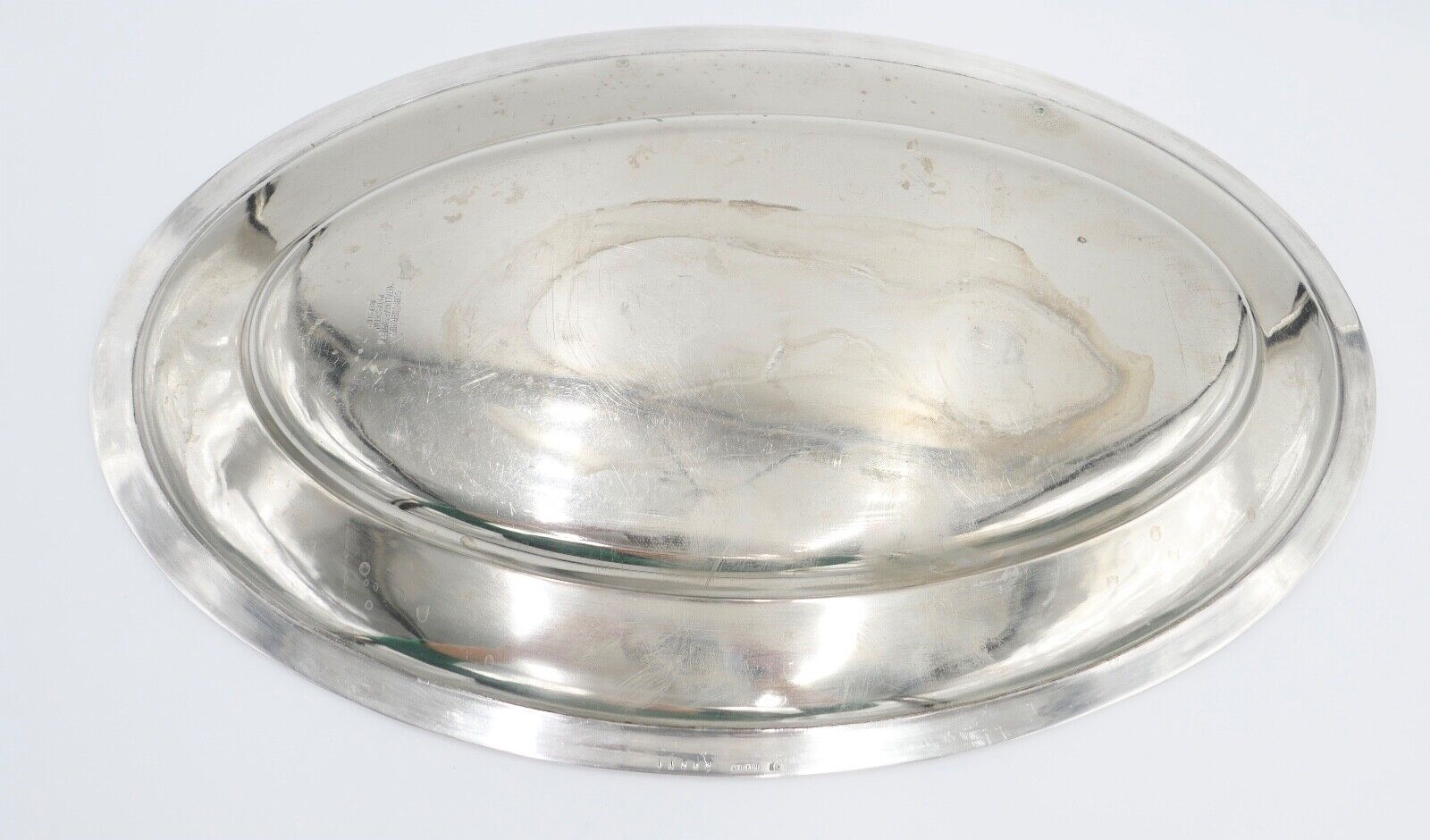 Tablett Servierplatte " Gebr. Hepp " 45x28 cm versilbert Monogramm FC CF - Antikhandel-Stuttgart