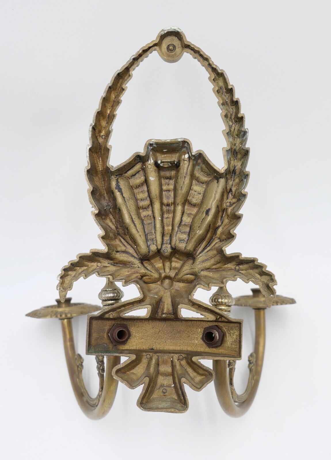 Jugendstil Art Nouveau Frankreich um 1900 Messing Wandleuchte ohne Glas - Antikhandel-Stuttgart