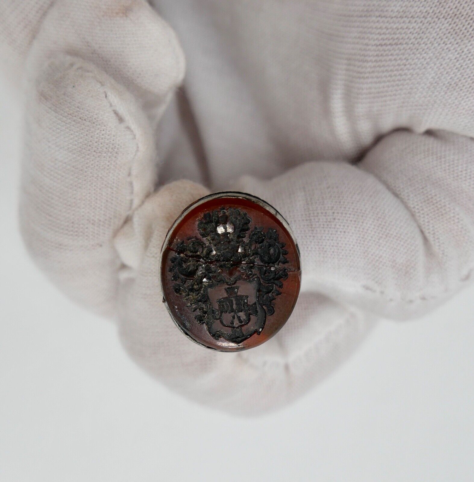 Antike Petschaft Siegel Wappen um 1800 Karneol Silber Adlig 18.-19. Jh - Antikhandel-Stuttgart
