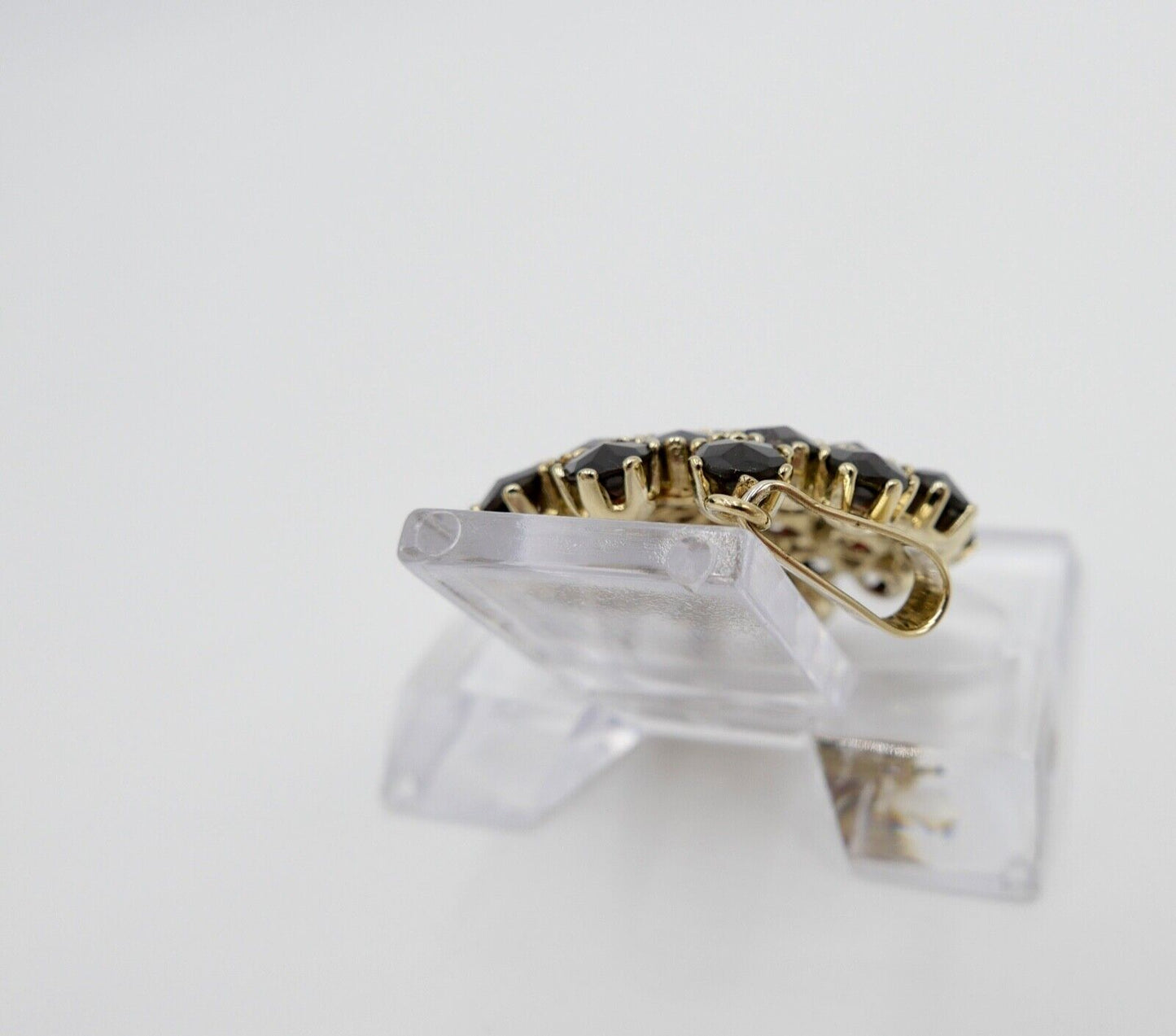 Massiver großer Granat Anhänger 333 / 8K Gold Ø 36mm 1980er Jahren - Antikhandel-Stuttgart