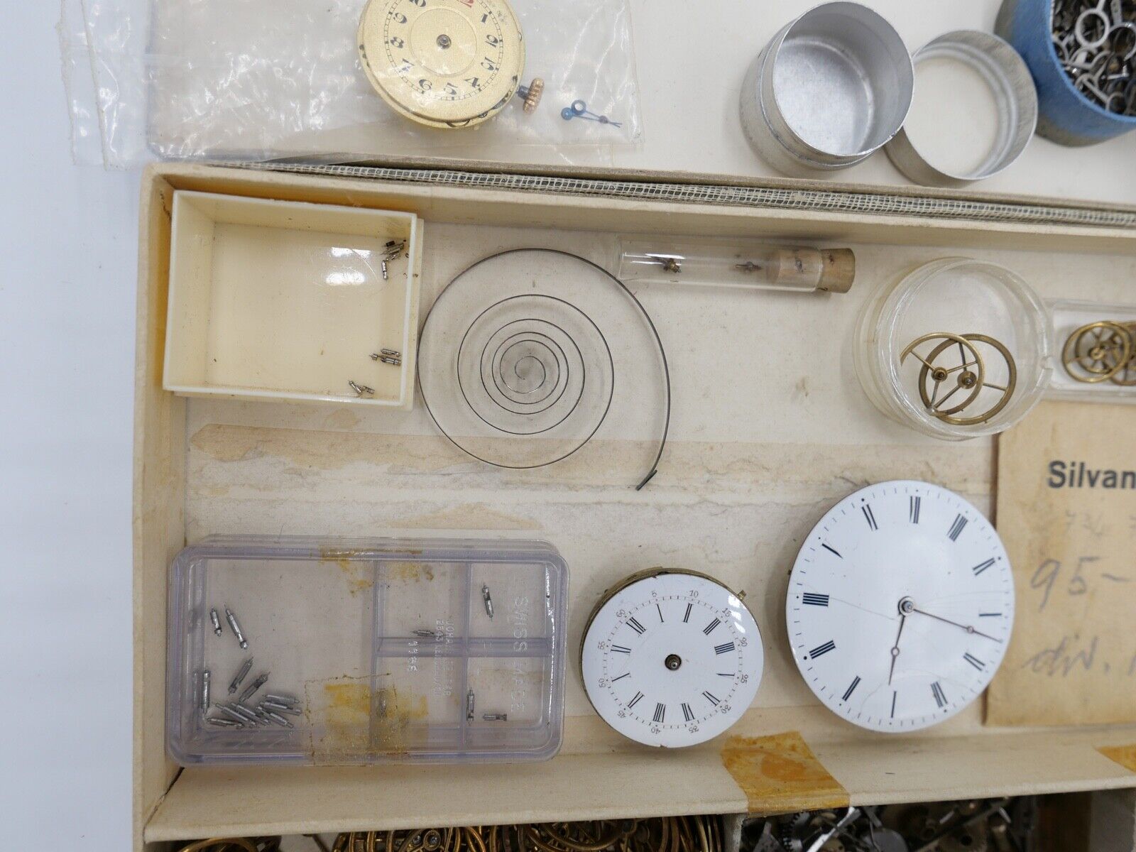 antik Ersatzteile Unruh Spirale Taschenuhren Uhrwerk Zifferblatt - Antikhandel-Stuttgart