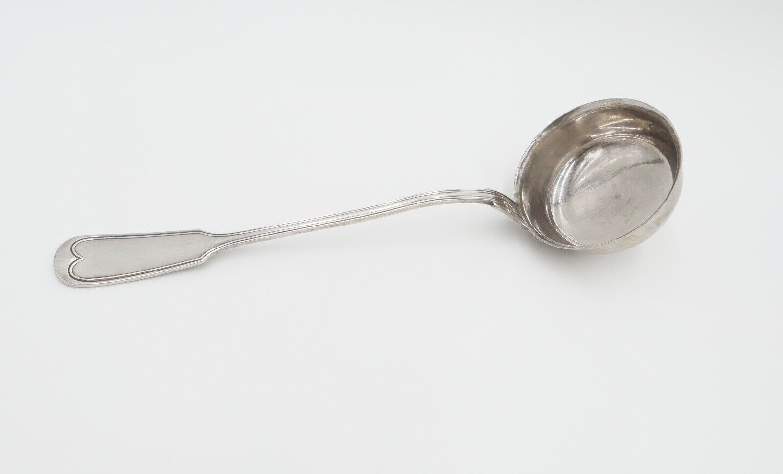 OKA 60 Suppenschöpfer Suppenkelle 60 versilbert Augsburger Faden - Antikhandel-Stuttgart