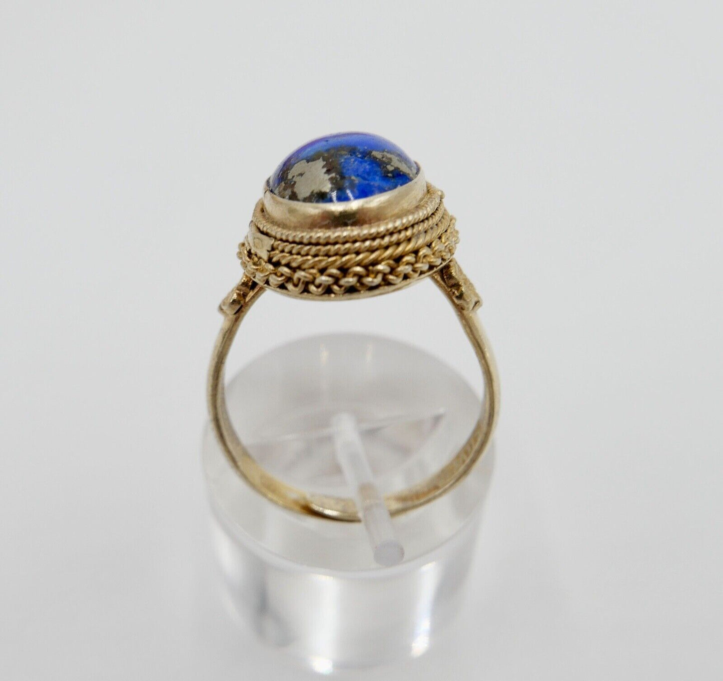 Lapislazuli Lapis Lazuli Ring Silber vergoldet 1960er Jahre China - Antikhandel-Stuttgart