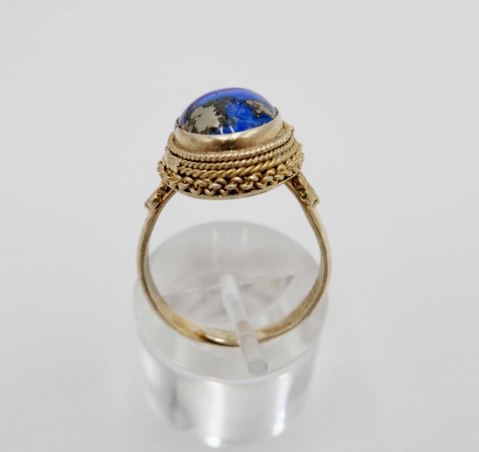 Lapislazuli Lapis Lazuli Ring Silber vergoldet 1960er Jahre China - Antikhandel-Stuttgart