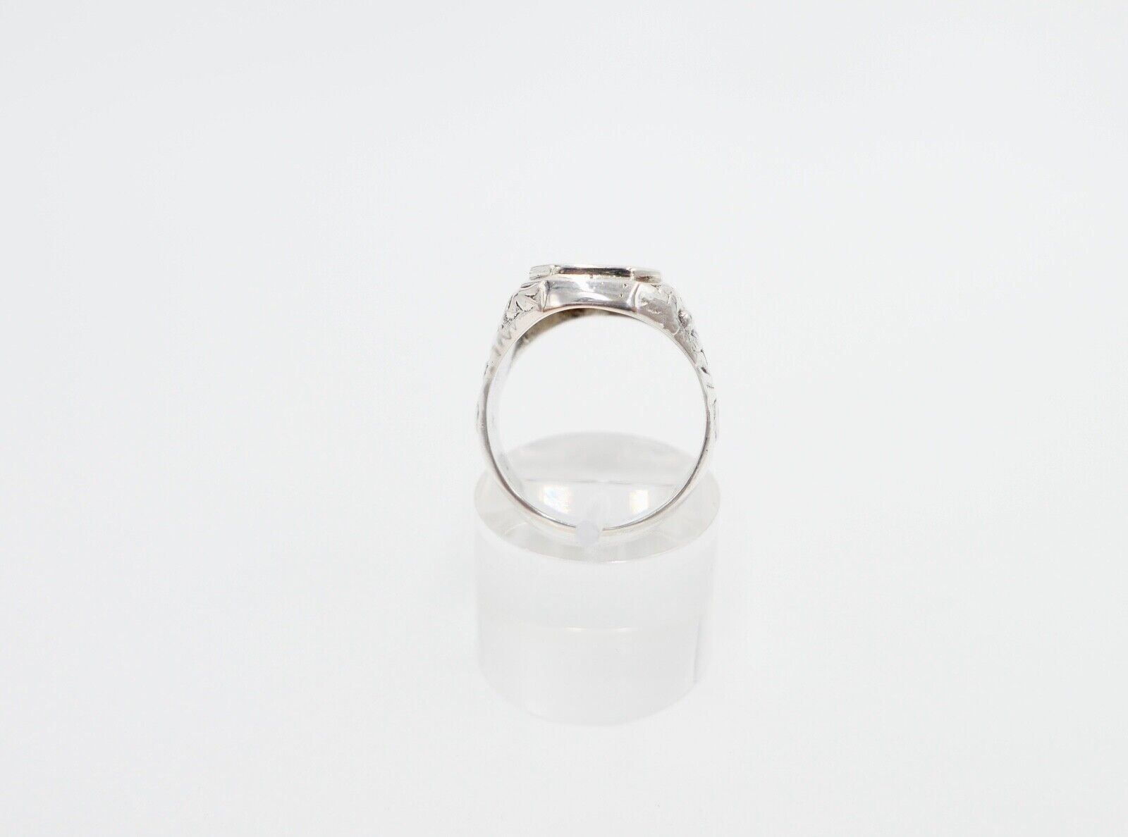 Alter JUGENDSTIL Siegelring Herrenring 835 Silber Gr. 62 ohne Siegelgravur - Antikhandel-Stuttgart