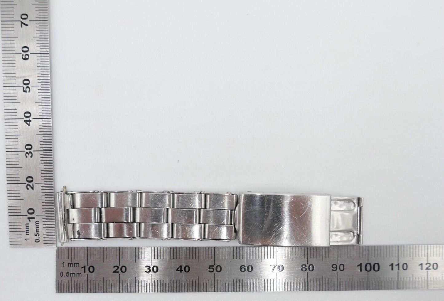 Alte GF Faltschließe Edelstahlband Uhrenband STEELINOX Gay Freres 15mm - Antikhandel-Stuttgart