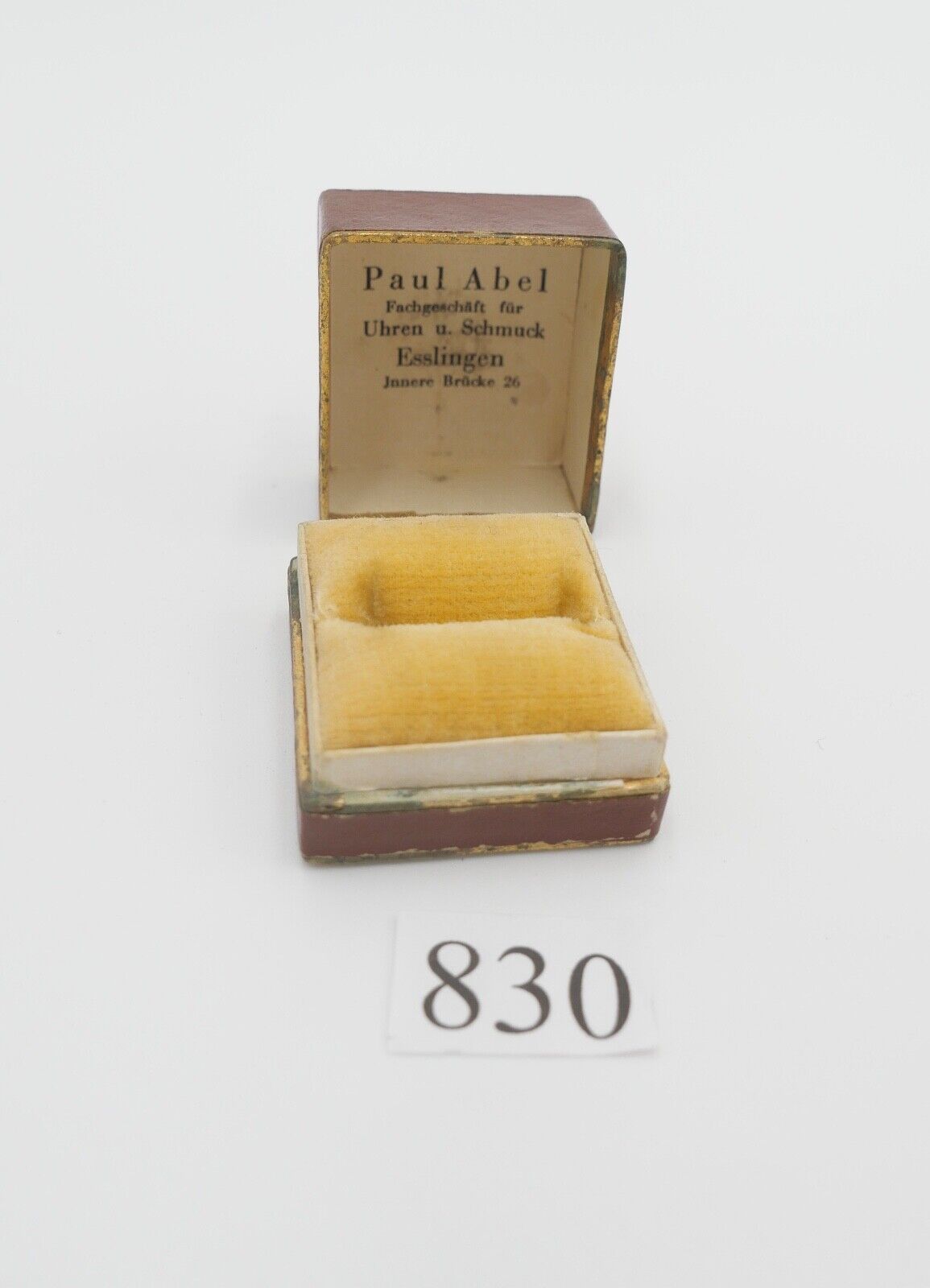 antikes Ringetui 3,5x4x2,8 cm Braun Etui Box Aufbewahrung Schatulle - Antikhandel-Stuttgart