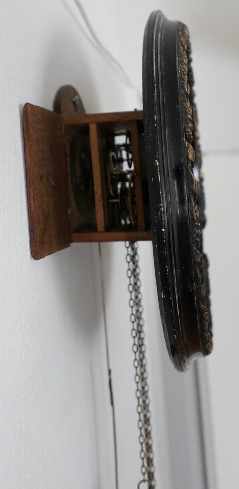 BIEDERMEIER antike Wanduhr Schottenuhr mit Hinterglas 1840 - Antikhandel-Stuttgart