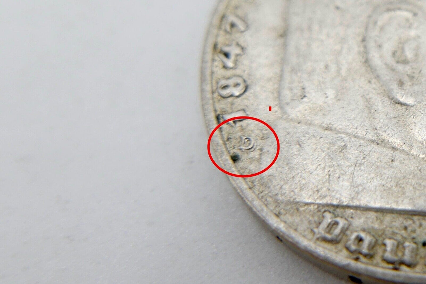 2 Reichsmark 1939 D FEHLPRÄGUG DOPPELPRÄGUNG auf Prägestätte Datum Schrift J.366 - Antikhandel-Stuttgart